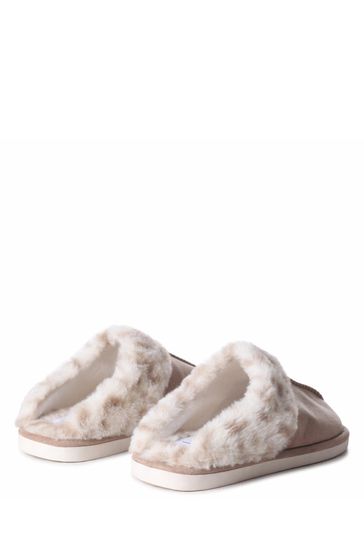 Linzi Felicity Faux Fur Leopard Trim Slipper Mule