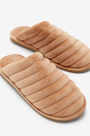 Padded Quilted Mule Slippers