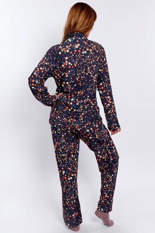 HotSquash Premium Blue Floral Jersey Pyjama Set