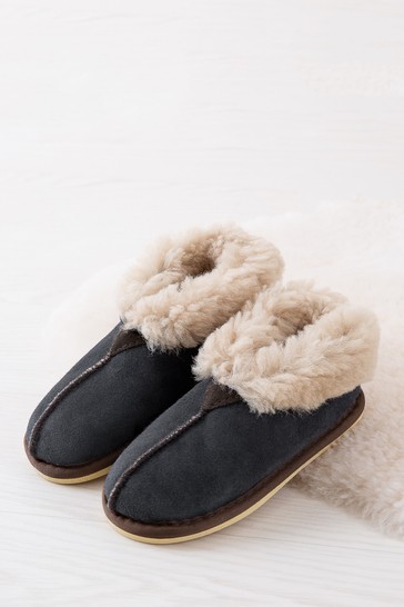 blue sheepskin slippers