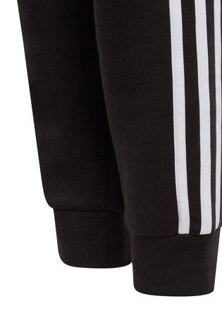 adidas Black 3 Stripe Fleece Joggers