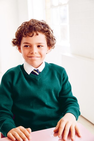 Knitted V-Neck School Jumper (3-18yrs)