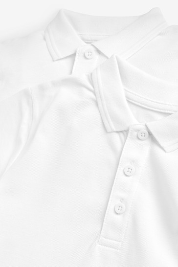 عبوة من قطعتين قمصان بولو مدرسية بشريط لاصق من الفيلكرو (3-12 سنة)
