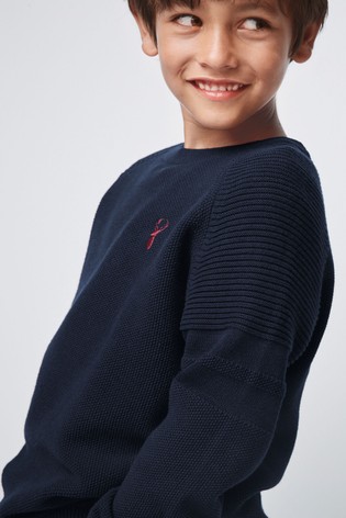 Textured Crew Jumper (3-16yrs) With Stag