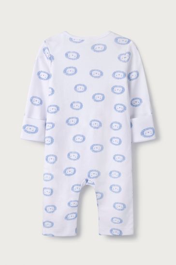 The White Company White Lion Print Sleepsuit