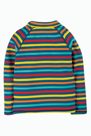 Frugi Blue UPF 50+ Rainbow Stripe Rash Vest