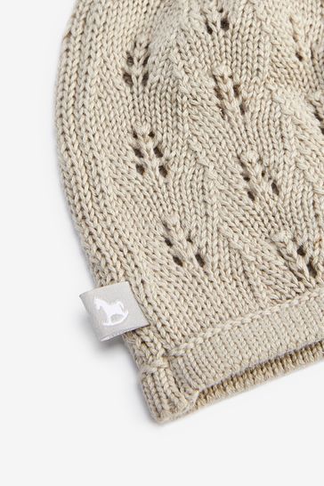 The Little Tailor Natural Fawn Cotton Knitted Hat
