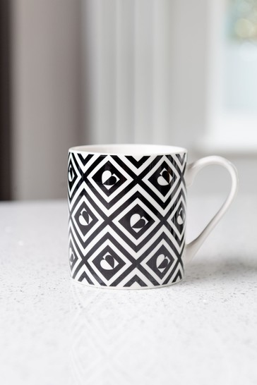 Beau And Elliot Monochrome Tile Mug