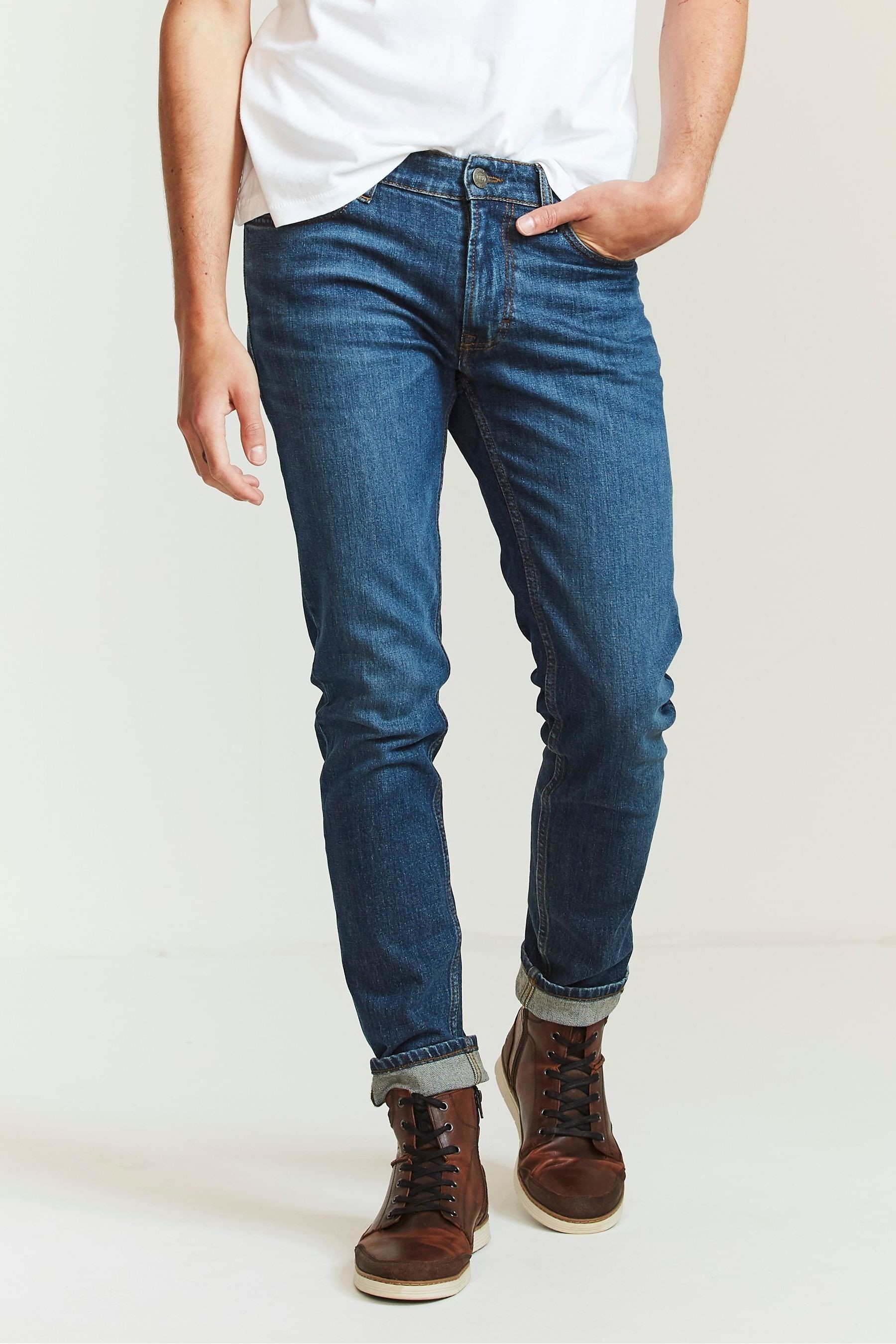 FatFace Blue Lean Mid Wash Jeans