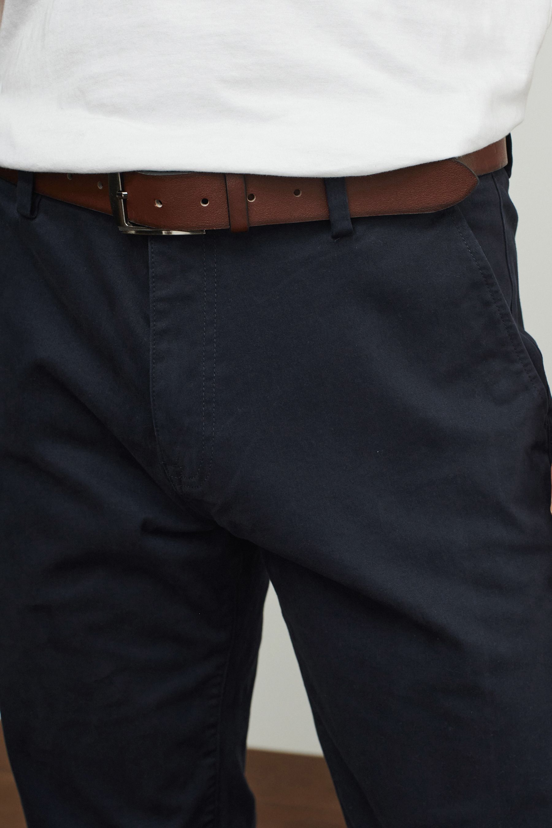 Belted Soft Touch Chino Trousers Straight Fit