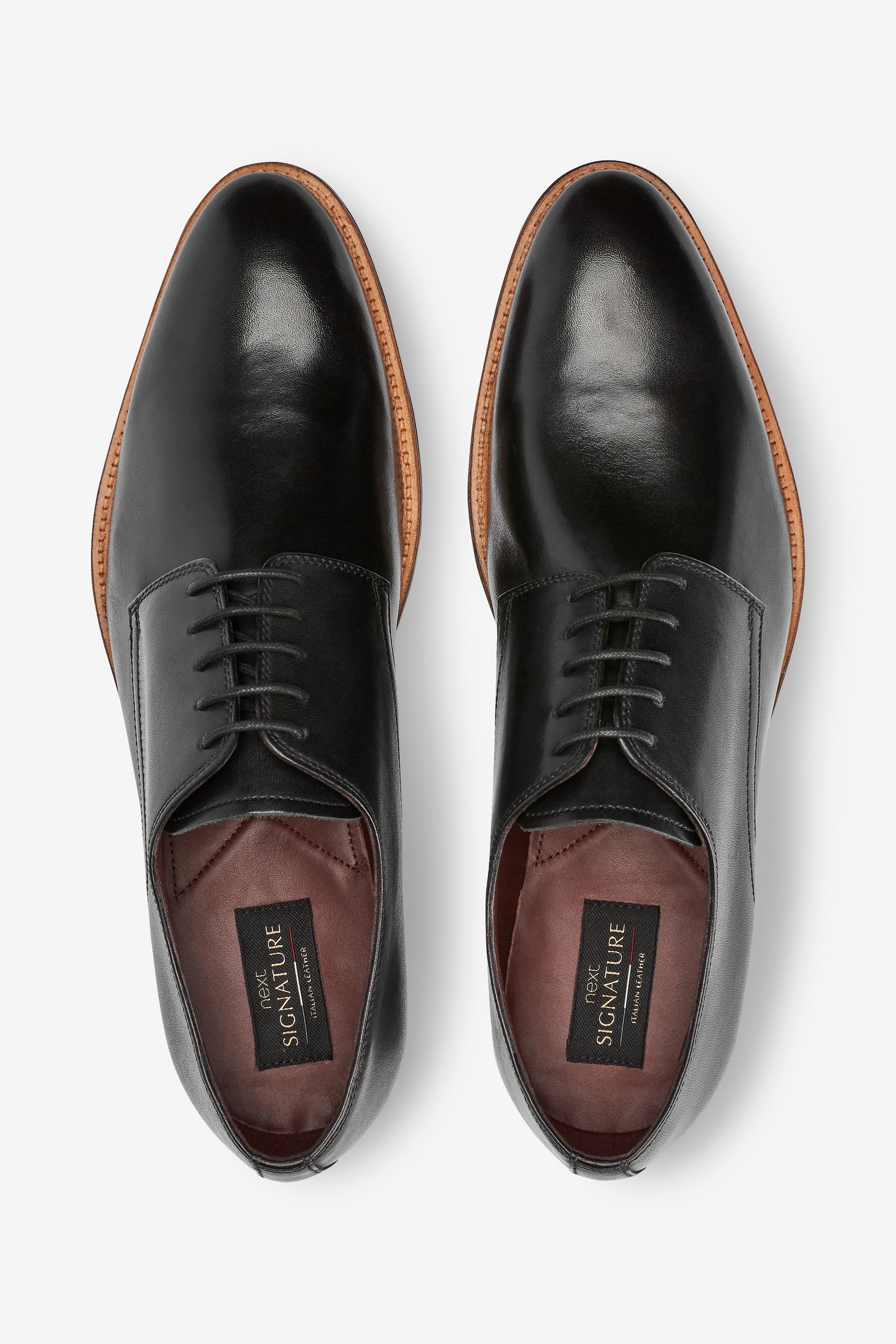 Signature Leather Plain Derby Shoes