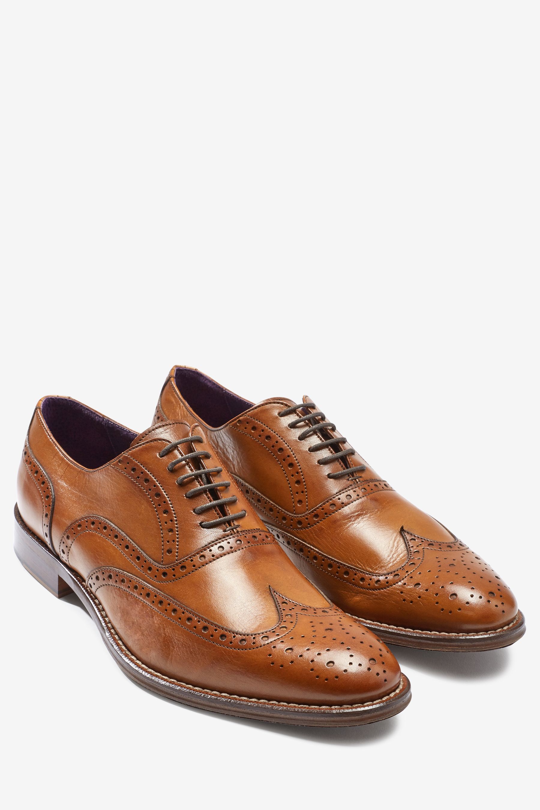 Signature Italian Leather Wing Cap Brogues