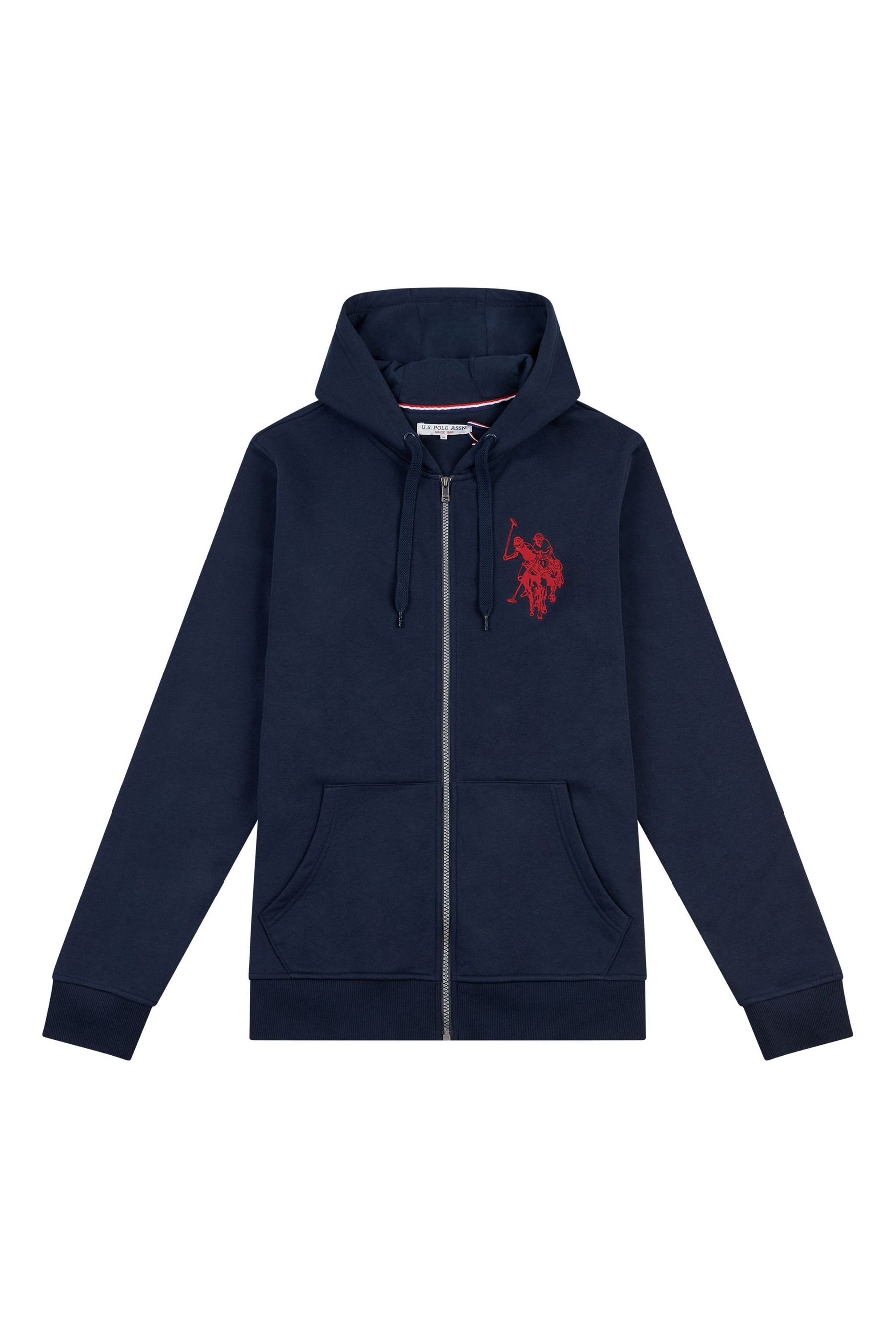 U.S. Polo Assn. Blue Player 3 Zip Through Hoodie