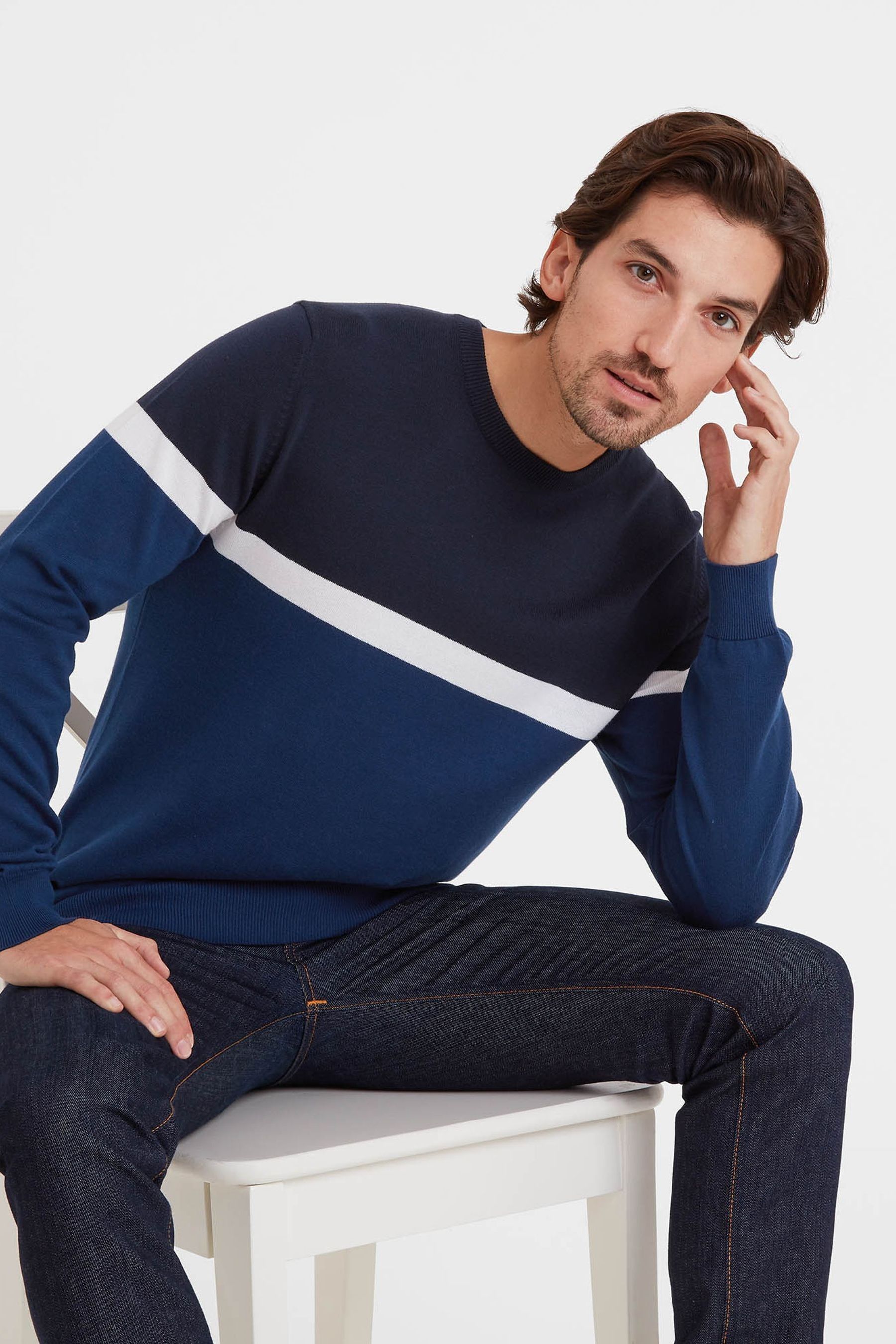 Tog 24 Blue Davison Crew Neck Jumper