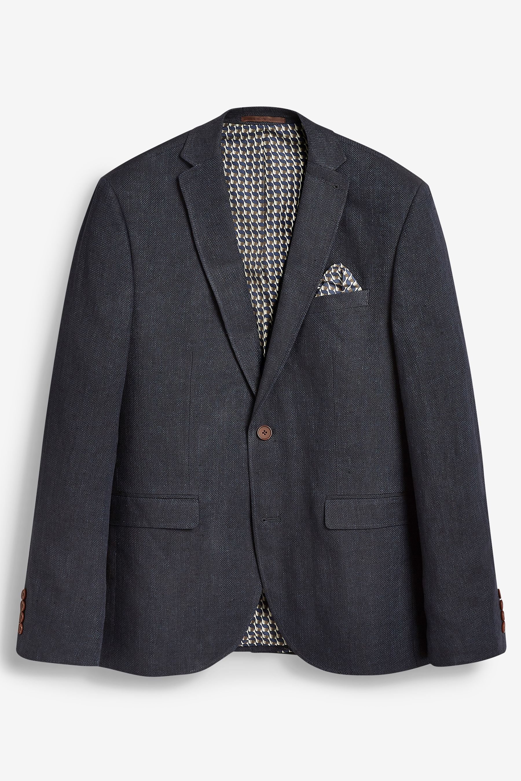 Signature Textured Linen Blend Slim Fit Nova Fides Blazer