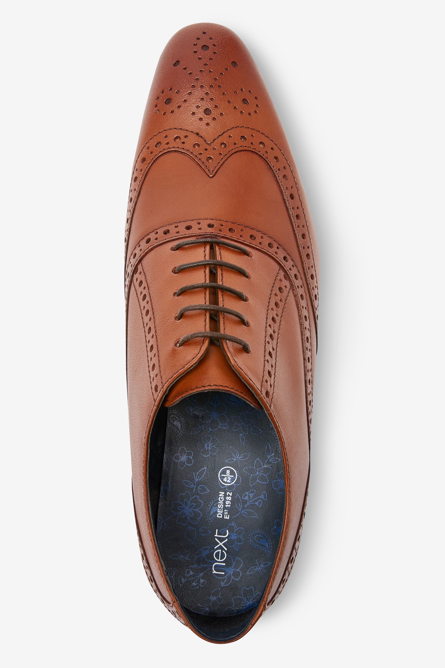 Leather Oxford Brogue Shoes Regular Fit