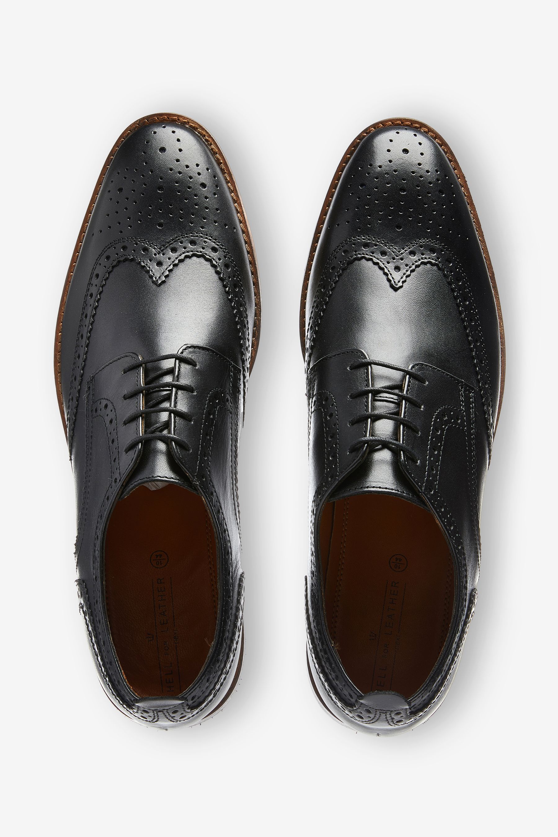 Mens Contrast Sole Leather Brogues Regular Fit