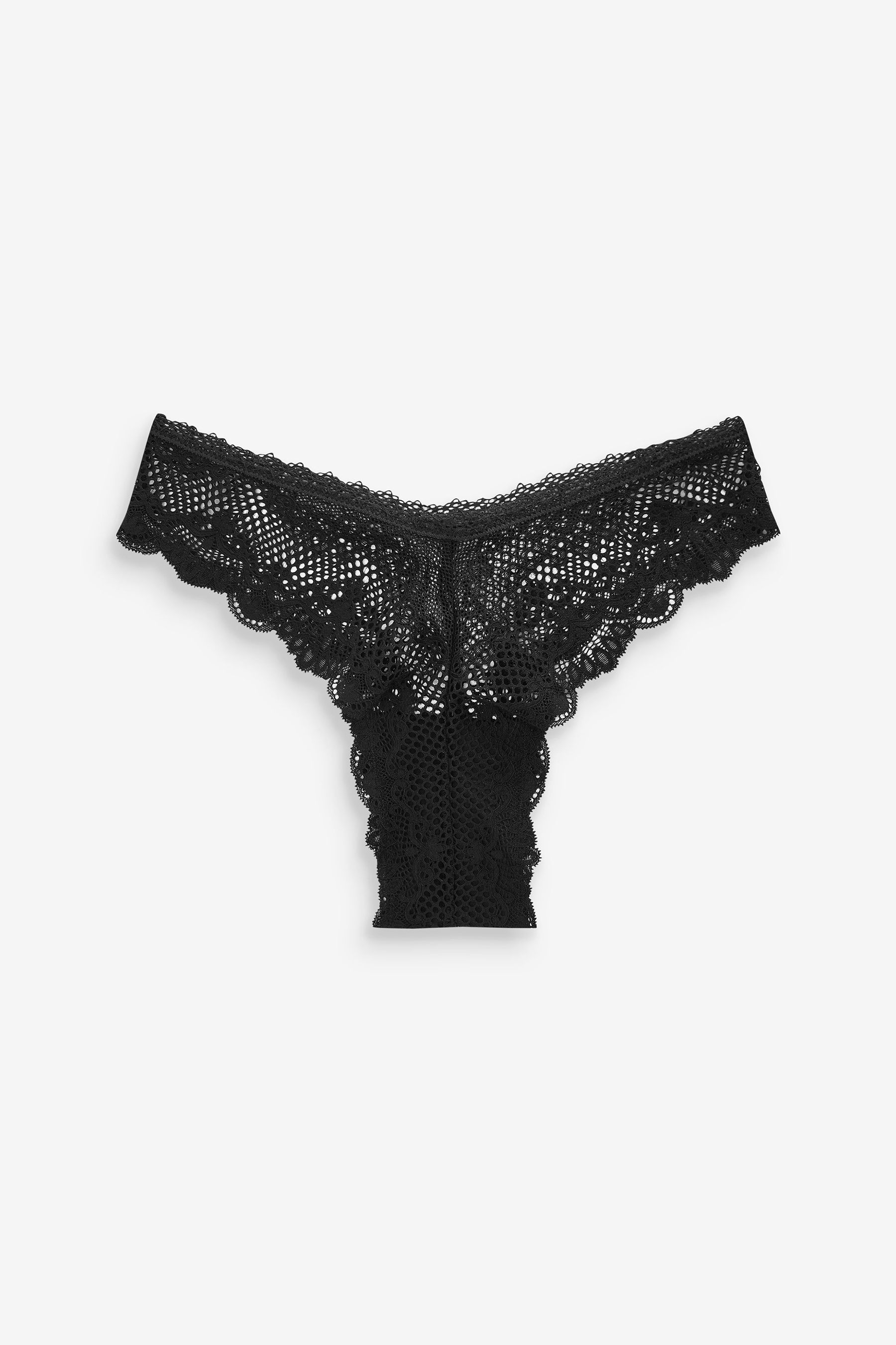 Microfibre And Lace Knickers Extra High Leg