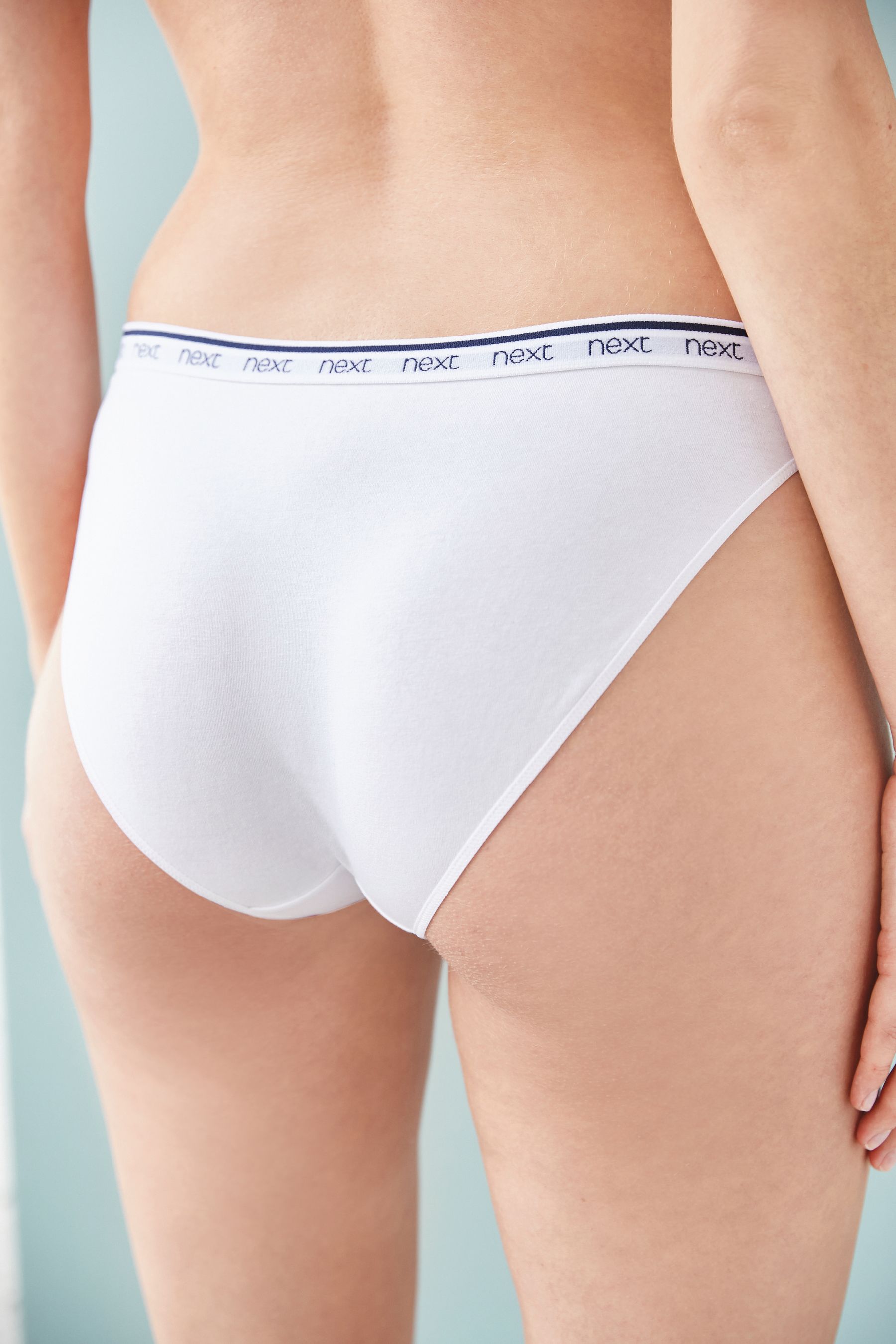 Cotton Rich Logo Knickers 4 Pack High Leg