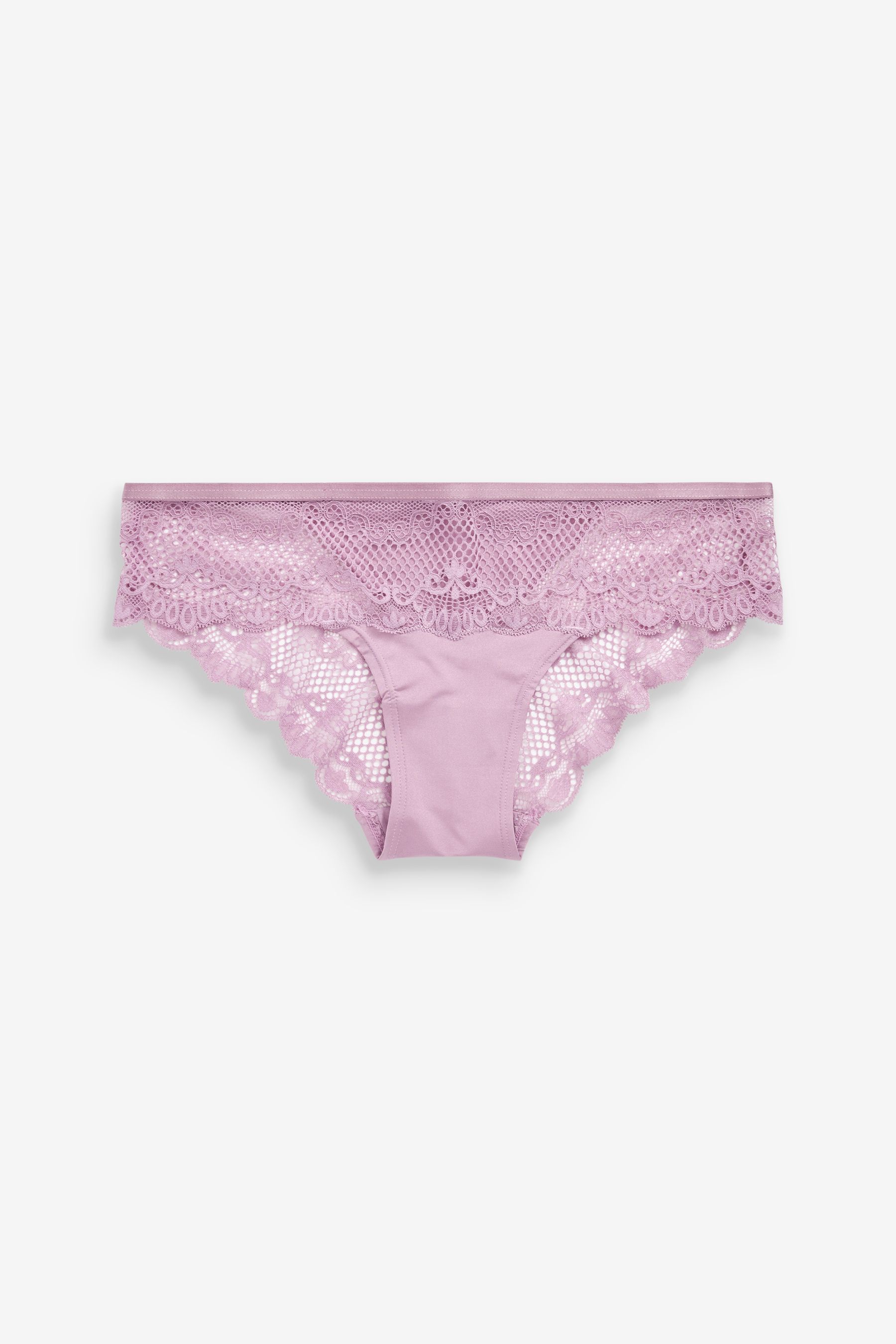 Microfibre And Lace Knickers Brazilian