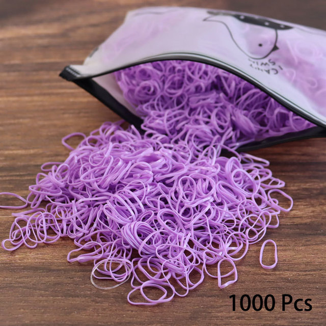 1000pcs Elastic Hair Bands Ponytail Hairband Colorful Rubber Band Scrunchies Disposable Baby Hair Accessories Cute Hair Ties