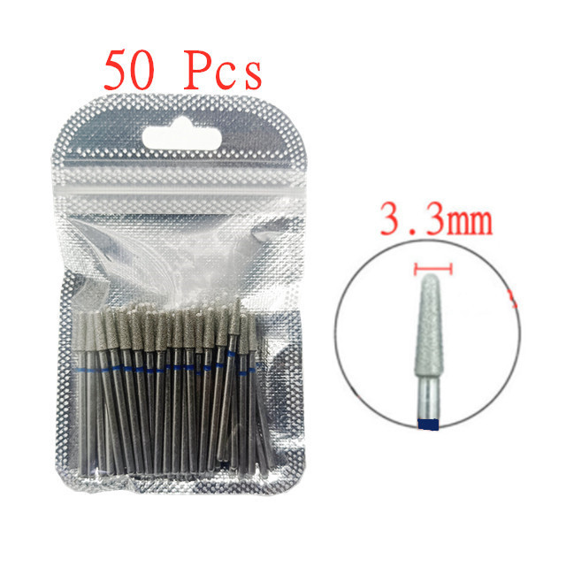 50pcs/set Nail Drill Bit Set Cutter Dental Diamond Grinding Polish Burs Dental Lab Polisher 2.35mm Shank Nail Tools