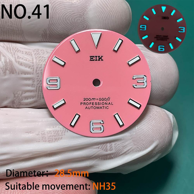 Nh35 watch double dial new C3 luminous modified craft watch skx007 SKX006 small millimeter 28.5mm abalone nh35 universal