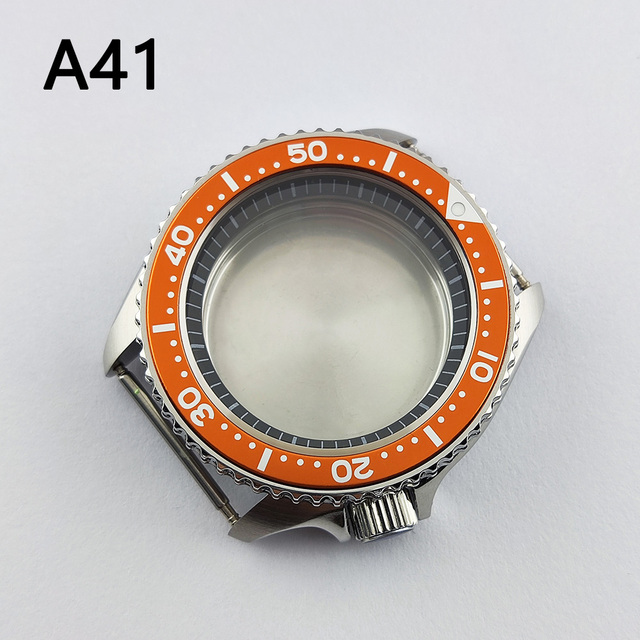 41.5mm NH35 NH36 case, watch accessories, stainless steel plated sapphire glass suitable for NH35 NH36 movement