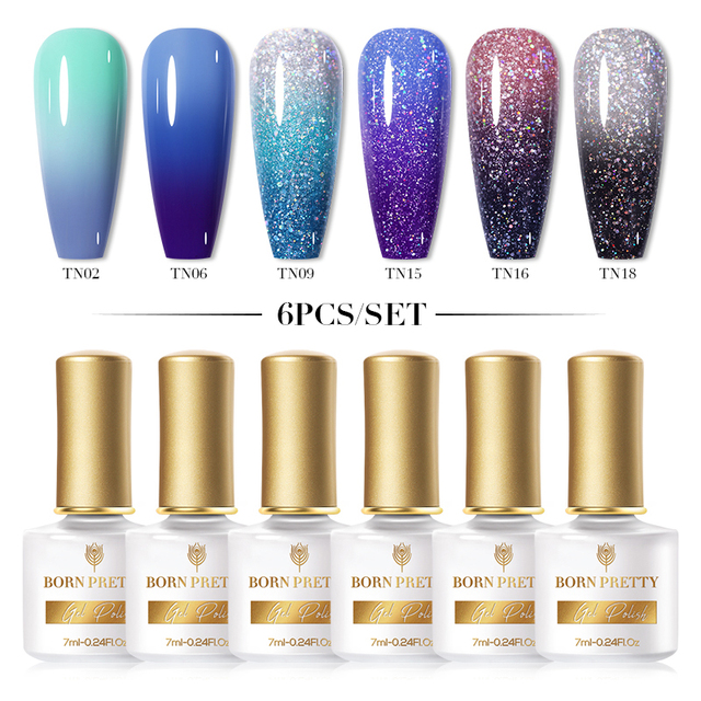 Born Pretty Nail Gel Polish Set Soak Off UV LED Gel 7ml Hybrid Semi Permanent Varnish Nail Art Gel Kit Top Coat Gel Manciuring