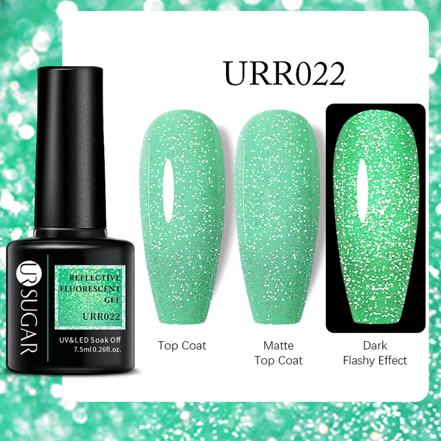 ur sugar 7.5ml neon luminous gel nail polish green fluorescent glow in the dark semi permanent soak off uv gel nail art varnish