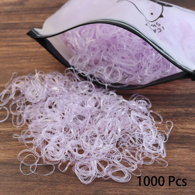 1000pcs Elastic Hair Bands Ponytail Hairband Colorful Rubber Band Scrunchies Disposable Baby Hair Accessories Cute Hair Ties