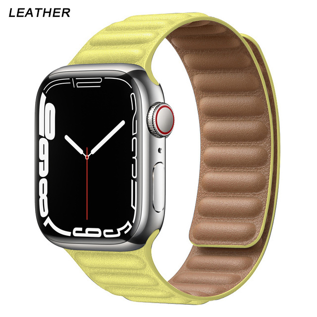 Silicone Suitable for Apple Watch Band Leather Link 44mm 45mm iWatch Series 7 6 SE 5 4 3 Watch Strap Bracelet 42mm 38mm Wristband