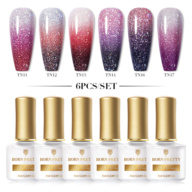 Born Pretty Nail Gel Polish Set Soak Off UV LED Gel 7ml Hybrid Semi Permanent Varnish Nail Art Gel Kit Top Coat Gel Manciuring