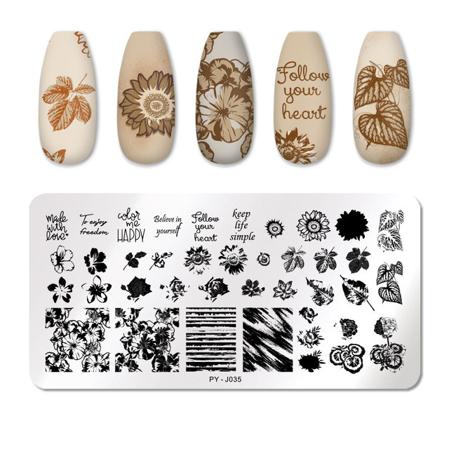 Nail Stamping Plates Natural Animal Snake Scale Flower Grass Tree Theme Image Template Nail Art Template Decoration 42 Designs