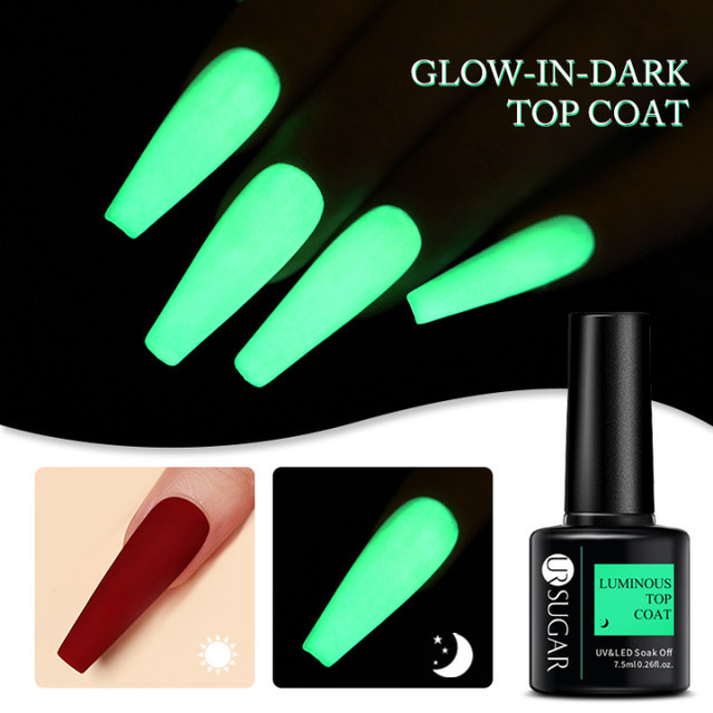 ur sugar 7.5ml neon luminous gel nail polish green fluorescent glow in the dark semi permanent soak off uv gel nail art varnish