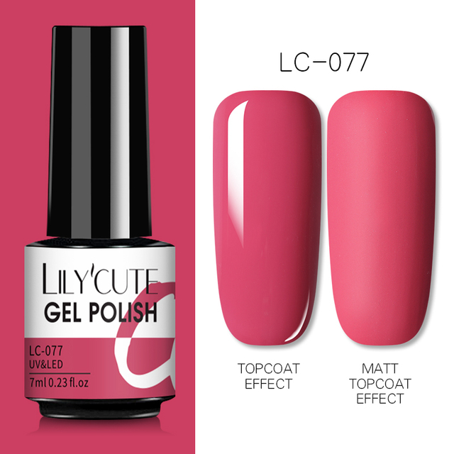 LILYCUTE 7ml UV Nail Gel Polish Autumn Winter Color Semi Permanent Matte Top Coat Necessary Soak Off UV LED Nail Art Gel Varnish