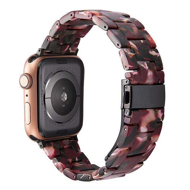 resin watches for apple watch 7 6 5 band 44mm iwatch 42mm series 4 3 2 wrist strap accessories loop 40mm replacement bracelet