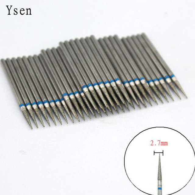 50pcs/set Nail Drill Bit Set Cutter Dental Diamond Grinding Polish Burs Dental Lab Polisher 2.35mm Shank Nail Tools