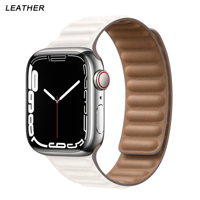 Silicone Suitable for Apple Watch Band Leather Link 44mm 45mm iWatch Series 7 6 SE 5 4 3 Watch Strap Bracelet 42mm 38mm Wristband