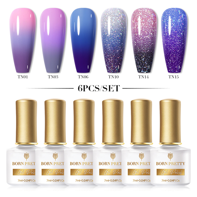 Born Pretty Nail Gel Polish Set Soak Off UV LED Gel 7ml Hybrid Semi Permanent Varnish Nail Art Gel Kit Top Coat Gel Manciuring