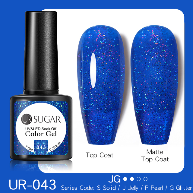 UR SUGAR 7.5ml Glitter Reflective Gel Nail Polish Manicure Nail Art Semi Permanent UV LED Nail Polish Lamp