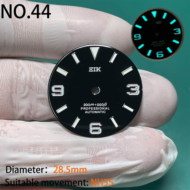 Nh35 watch double dial new C3 luminous modified craft watch skx007 SKX006 small millimeter 28.5mm abalone nh35 universal