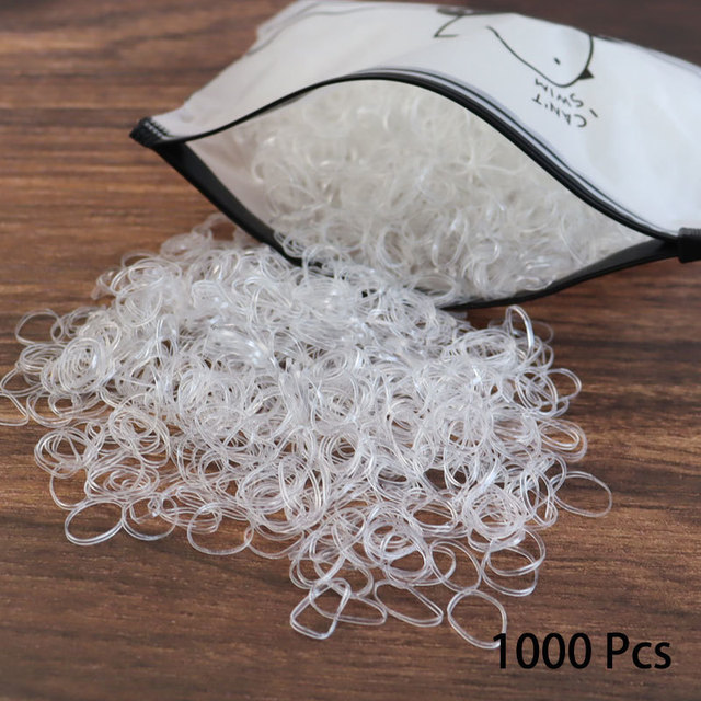 1000pcs Disposable Rubber Band Hairband For Kids Ponytail Hair Ties Colorful Elastic Hair Bands Baby Hair Accessories