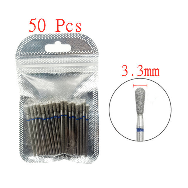 50pcs/set Nail Drill Bit Set Cutter Dental Diamond Grinding Polish Burs Dental Lab Polisher 2.35mm Shank Nail Tools