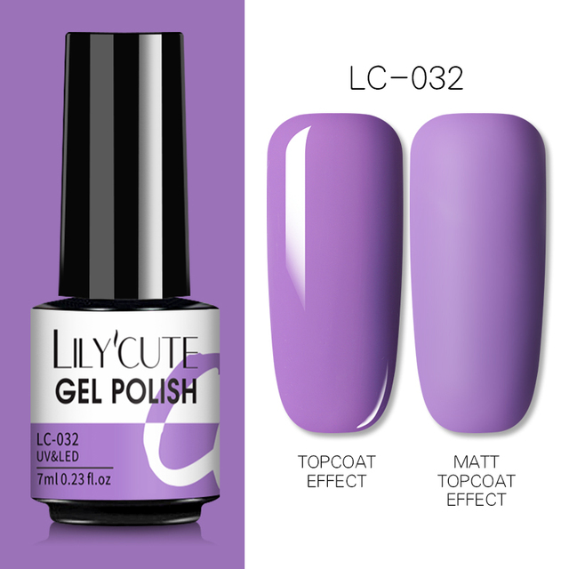 LILYCUTE 7ml UV Nail Gel Polish Autumn Winter Color Semi Permanent Matte Top Coat Necessary Soak Off UV LED Nail Art Gel Varnish