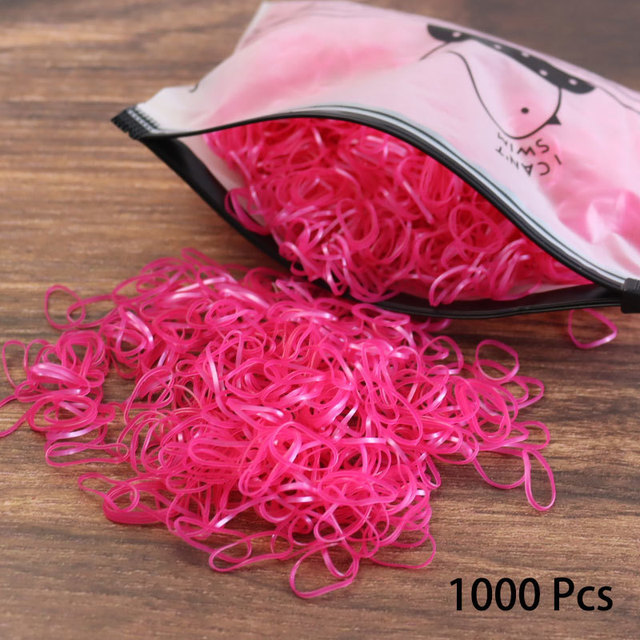 1000pcs Elastic Hair Bands Ponytail Hairband Colorful Rubber Band Scrunchies Disposable Baby Hair Accessories Cute Hair Ties