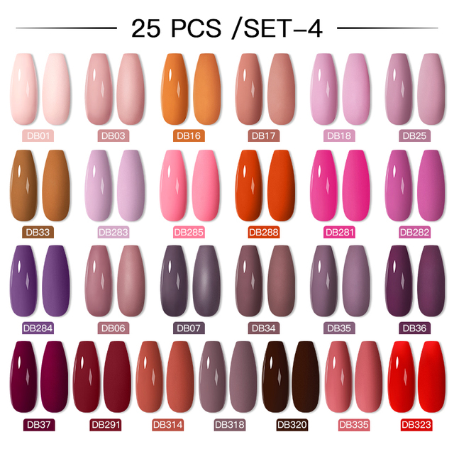 Mtssii 60pcs Color Gel Nail Polish Set Glitter Nail Sequins Gel Soak Off UV Gel Semi Permanent Base Top Gel Nail Art Salon Kits