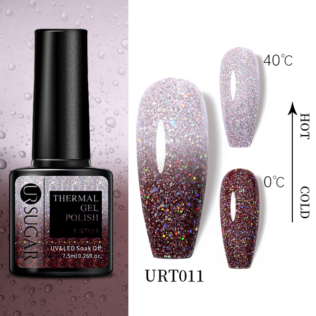 UR Sugar Glitter Thermal Gel Nail Polish Reflective Purple Blue Nail Gel Semi Permanent Varnish Soak Off UV Gel All For Manicure