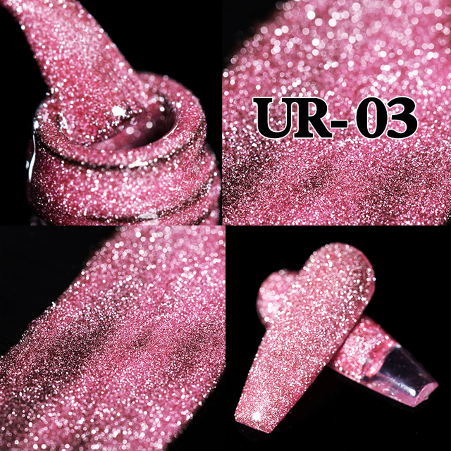 ur sugar 7.5ml neon yellow reflective glitter gel nail polish shine twilight nail gel nail art varnish semi permanent varnish