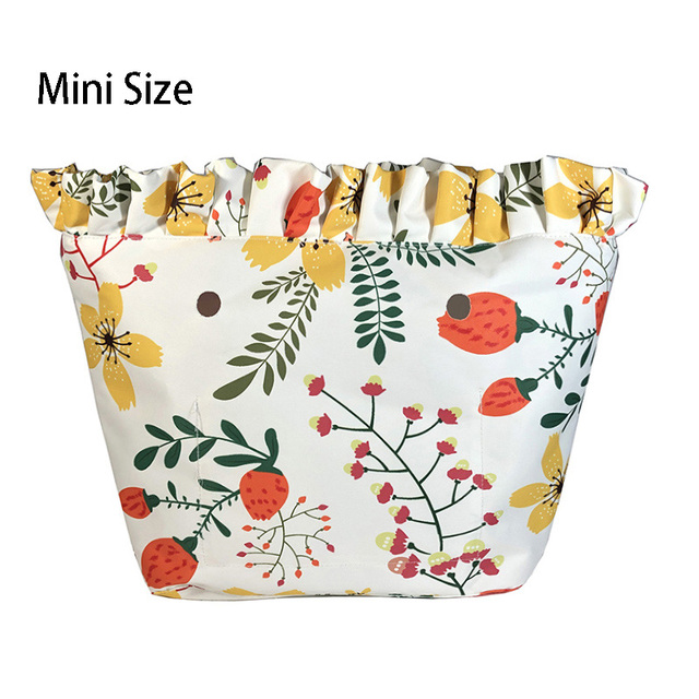 Floral trim waterproof inner insert, classic small inner pocket, handbags accessory